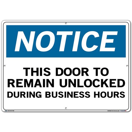 Vestil Aluminum Sign, 14-1/2" Height, 20-1/2" Width, Aluminum, Rectangle, English SI-N-56-E-AL-040